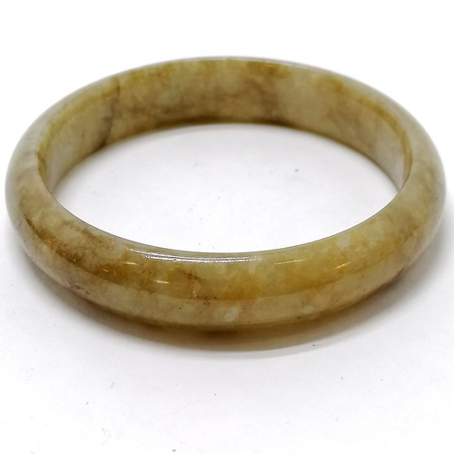 109 - Oriental green jade bangle - 7cm diameter - SOLD ON BEHALF OF THE NEW BREAST CANCER UNIT APPEAL YEOV... 