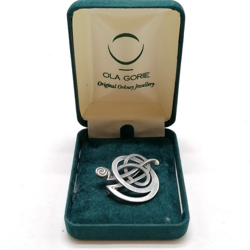 155 - Ola Gorie silver Kells brooch (RRP £160) in original retail box - 3cm across & 6.9g - SOLD ON BEHALF... 