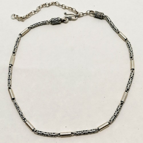 162 - Silver 925 marked fancy link neck chain - 50cm & 32g - SOLD ON BEHALF OF THE NEW BREAST CANCER UNIT ... 