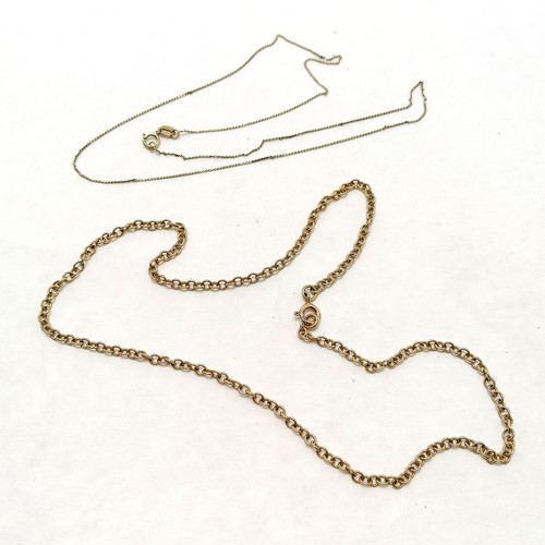 175 - 2 x 9ct gold chains - longest 40cm & total 5.7g - SOLD ON BEHALF OF THE NEW BREAST CANCER UNIT APPEA... 