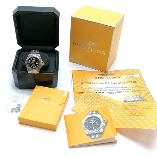 413 - Breitling gents bi-metal Cockpit chronometer wristwatch with original paperwork / booklet / box + ex... 