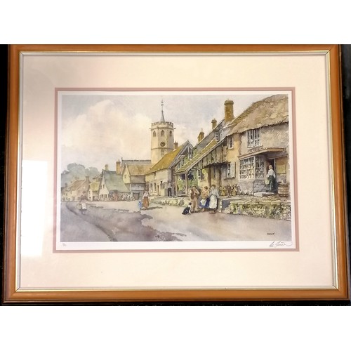 646 - Eric Sturgeon hand signed Old South Petherton framed print from ltd ed of 350 - 76cm x 60cm & has no... 