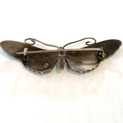 275 - John Atkinson & Sons enamel butterfly brooch (6.8cm & enamel loss to base of wings) t/w 7 x silver b... 