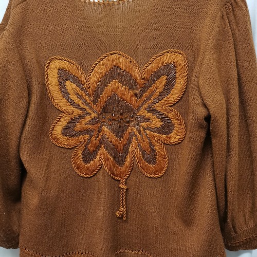 71 - 3 1980s items of clothing. Knitted cardigan with lurex thread in good condition, 80cm chest approx. ... 
