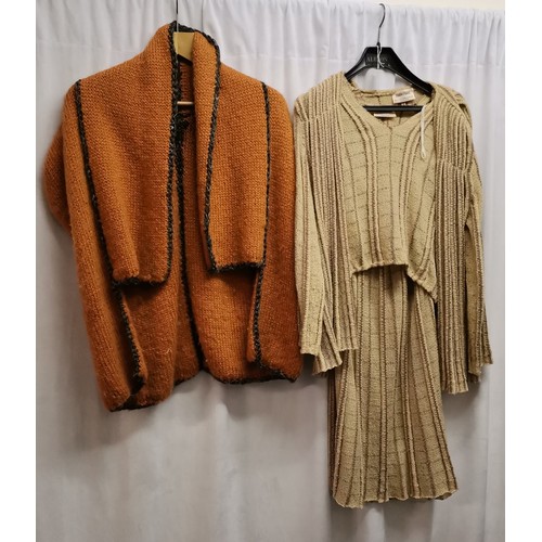 76 - 2 1980s knitwear. Three-piece suit by 'Mary Farrin' jacket, top and skirt in good condition, size sm... 