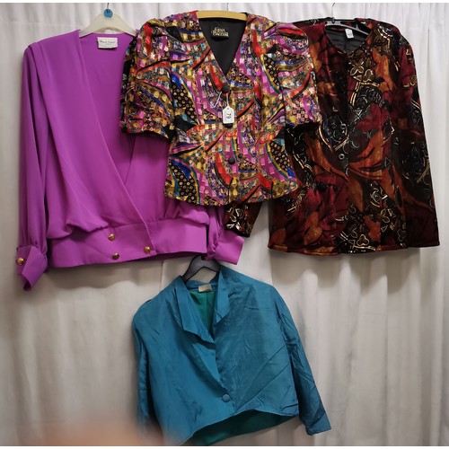 79 - 4 1980s jackets/blouses, 2 include 'Gina Bacconi', good condition, size medium approx.