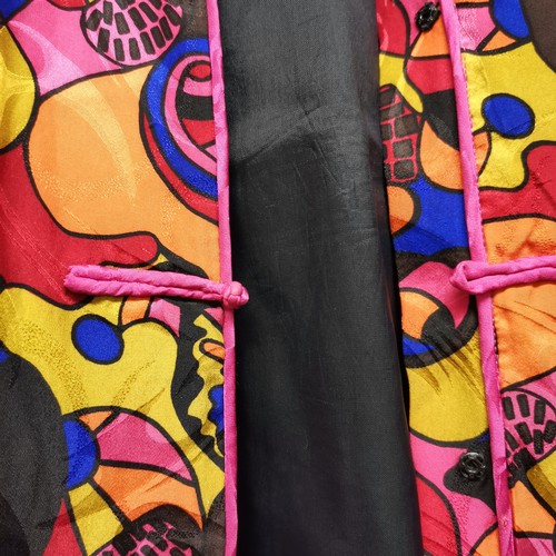 81 - x5 1980s items of clothing. Gold lurex jacket good condition, size medium. Pure silk multi coloured ... 