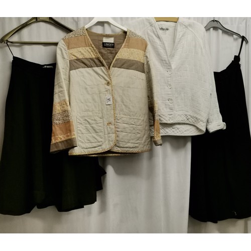 91 - 3 items of clothing. 70s quilted white jacket by 'Paddy Campbell' in good condition, chest 106cm. 70... 