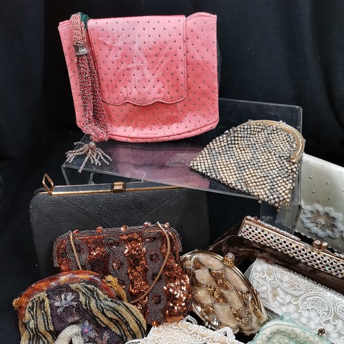 105 - Job lot of evening bags and beaded bags.