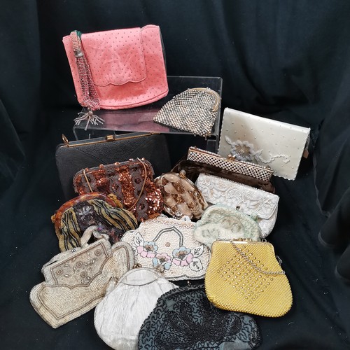 105 - Job lot of evening bags and beaded bags.
