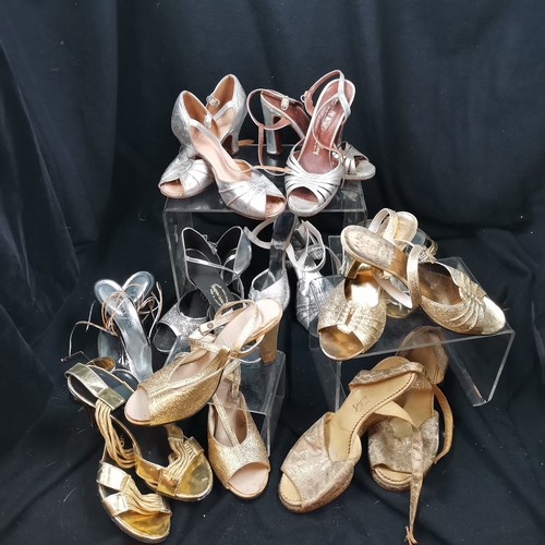 116 - Box of 10 pairs of evening shoes sizes from 4-6 womens all in good used condition.