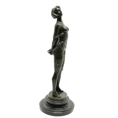 7 - Contemporary bronze study of a semi-nude figure holding a riding crop after Bruno Zack - 36cm ~ miss... 