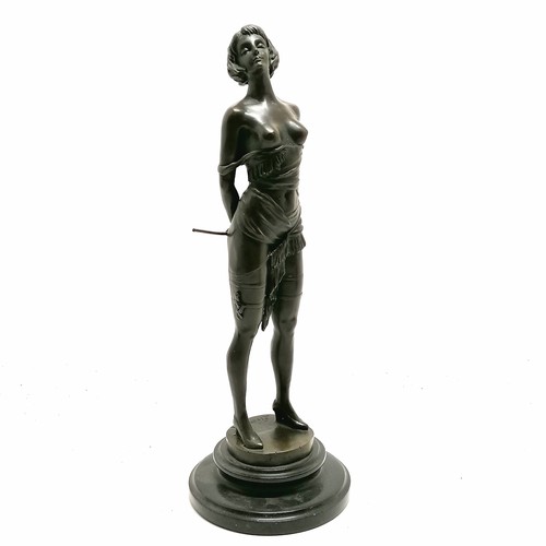 7 - Contemporary bronze study of a semi-nude figure holding a riding crop after Bruno Zack - 36cm ~ miss... 