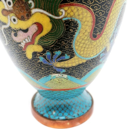 10 - Chinese cloisonne large bowl 30cm diameter x 77.5cm high with 5 claw dragon detail, no obvious damag... 