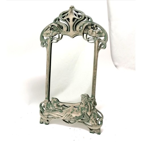 26 - Silvered Art Nouveau style easel stand mirror - 50cm high x 30cm wide