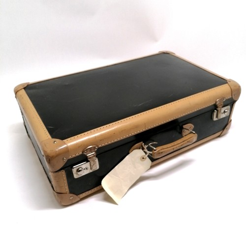 37 - Vintage suitcase with black / tan detail - 49cm x 30cm x 15cm