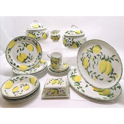 43 - Qty of Portmeiriron lemon grove (for Harrods) dinner / teaware inc 2 large tureens, 2 meat platters ... 