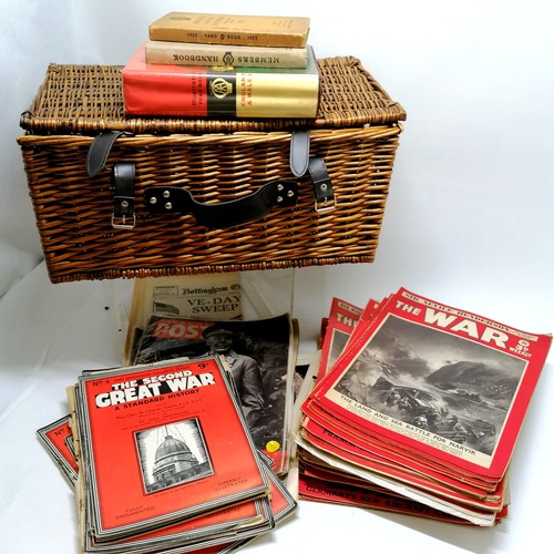 47 - 3 x AA books t/w hamper containing War magazines