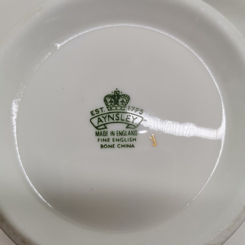 68 - Aynsley kings & queens of England commemorative 2 handled cup (8cm high) t/w crystal dish on a metal... 