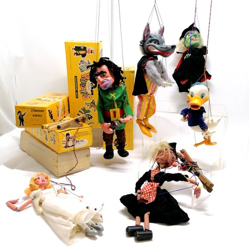 73 - Pelham Puppets (6): Standard Puppet Walt Disney Donald Duck (boxed), Wicked Witch from the Wizard of... 