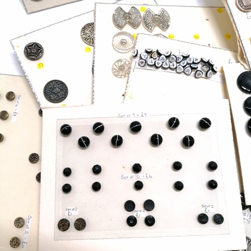 74 - Qty of buttons & buckles mounted on cards (ex-dealers stock)