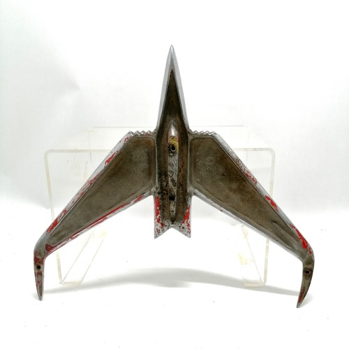 87 - Mercury USA chrome car hood / bonnet mascot - 2.4kgs & 37cm wingspan ~ has some old red paint residu... 