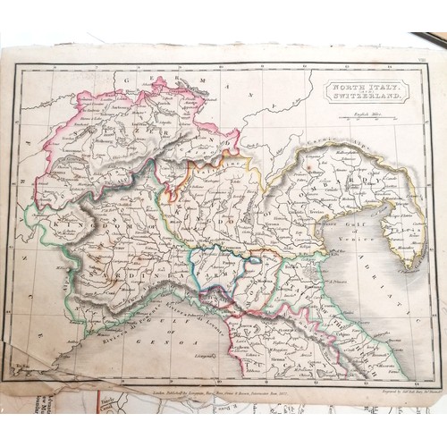 114 - Folio containing a quantity of mostly world maps, some from 1854 Maps book Principal Places In The W... 