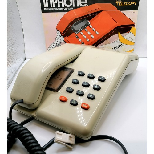 116 - C1980's Inphone  'Viscount'  push button telephone in grey livery together with operating instructio... 