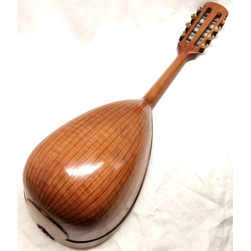 145 - Antique Edelklang mandolin (60cm - bridge a/f & slight crack to sound board) t/w German Concertina/s... 