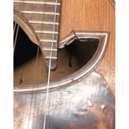 145 - Antique Edelklang mandolin (60cm - bridge a/f & slight crack to sound board) t/w German Concertina/s... 