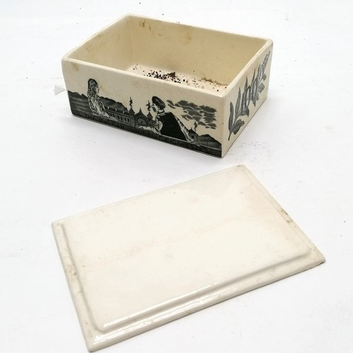 155 - Antique Balkan Sobranie Cigarettes advertising china lidded box with monochrome decoration.. 15.5cm ... 