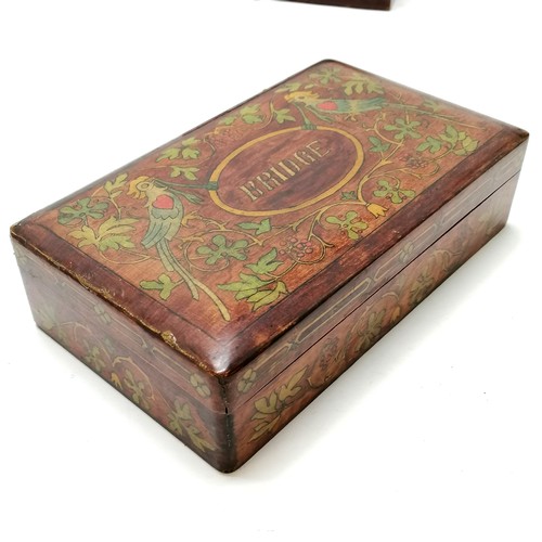 157 - Antique mahogany silver mounted cigars box 23cm x 13cm x8cm high, some marks to surface T/W a hand c... 