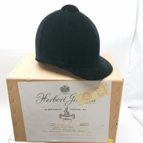 170 - 3 boxed hats incl 2 bowler hats ( both worn) and a riding hat in good condition