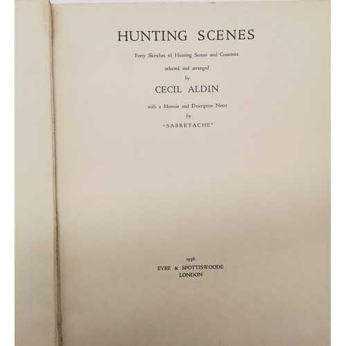 176 - Book : Hunting Scenes by Cecil Windsor Charles Aldin (1870-1935) Forty Sketches of Hunting Scenes an... 