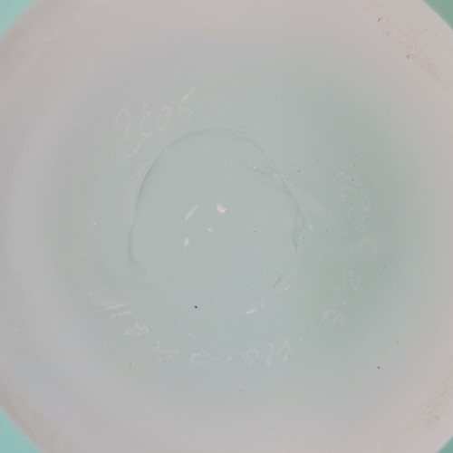 178 - Robert Marshall 2005 , a large turquoise glass signed tazza with frosted base 31.7 cm diameter t/w  ... 