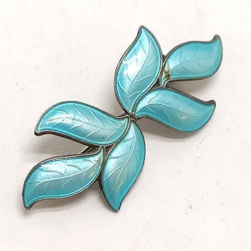 194 - Silver enamel butterfly brooch by Kristian Hestenes (slight scuffs but enamel not damaged) t/w silve... 