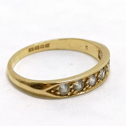 230 - 18ct hallmarked gold white stone ring - size R & 3g total weight