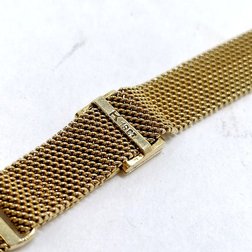 240 - 18ct marked gold milanese adjustable watch bracelet - 10.1g - has slight snag to 1 end otherwise in ... 