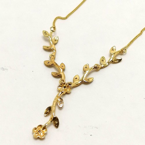 250 - 9ct marked gold diamond set necklet - 42cm long & 2.7g total weight - SOLD ON BEHALF OF THE NEW BREA... 