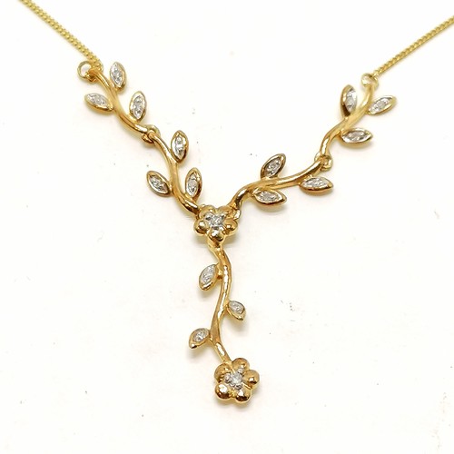 250 - 9ct marked gold diamond set necklet - 42cm long & 2.7g total weight - SOLD ON BEHALF OF THE NEW BREA... 