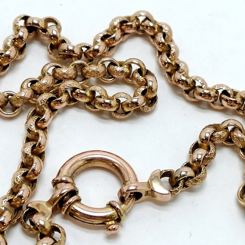 278 - Italian 9ct marked gold 42cm fancy link necklace with oversized clasp detail- 17.2g