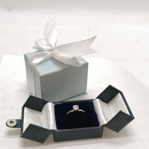 299 - Platinum high set solitaire diamond ring - size P & 3.1g total weight ~ stone approx 5.4mm diameter ... 