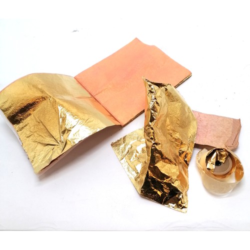 314 - 2 x books of gold leaf - 14cm square t/w a roll