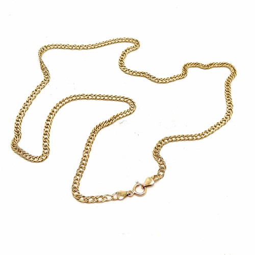 317 - 9ct hallmarked gold fancy double filed curb link 56cm neckchain - 9.6g