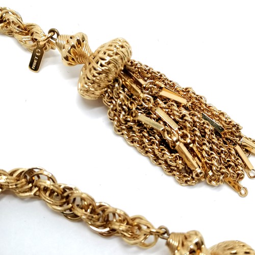 324 - 2 x Monet gold tone necklaces + Monet tassel necklace (90cm), Trifari earrings etc