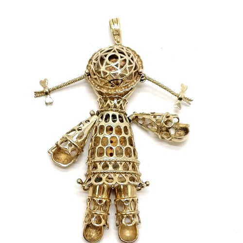 325 - Large silver gilt rag doll pendant - 9cm & 33g