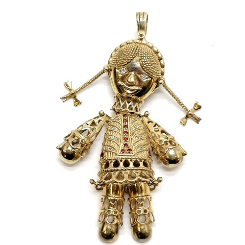 325 - Large silver gilt rag doll pendant - 9cm & 33g