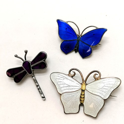 2 x Norwegian silver butterfly brooches - Kristian M Hestenes & Marius ...