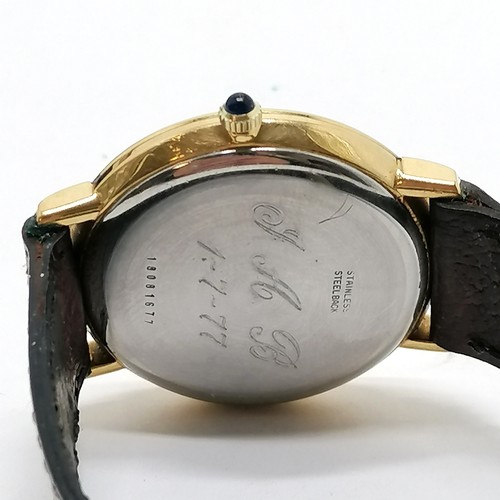 486 - Gents Longines automatic wristwatch with a gold plated front and stainless steel back with dedicatio... 