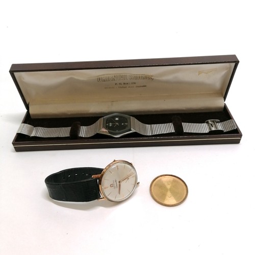 488 - Omega seamaster gents wristwatch in a gold plated case t/w Rado quartz watch - both a/f for spares /... 